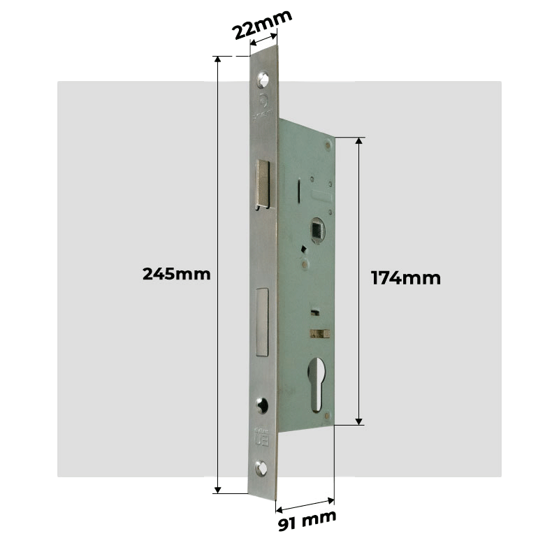 Dimensions Serrure Portillon Standard