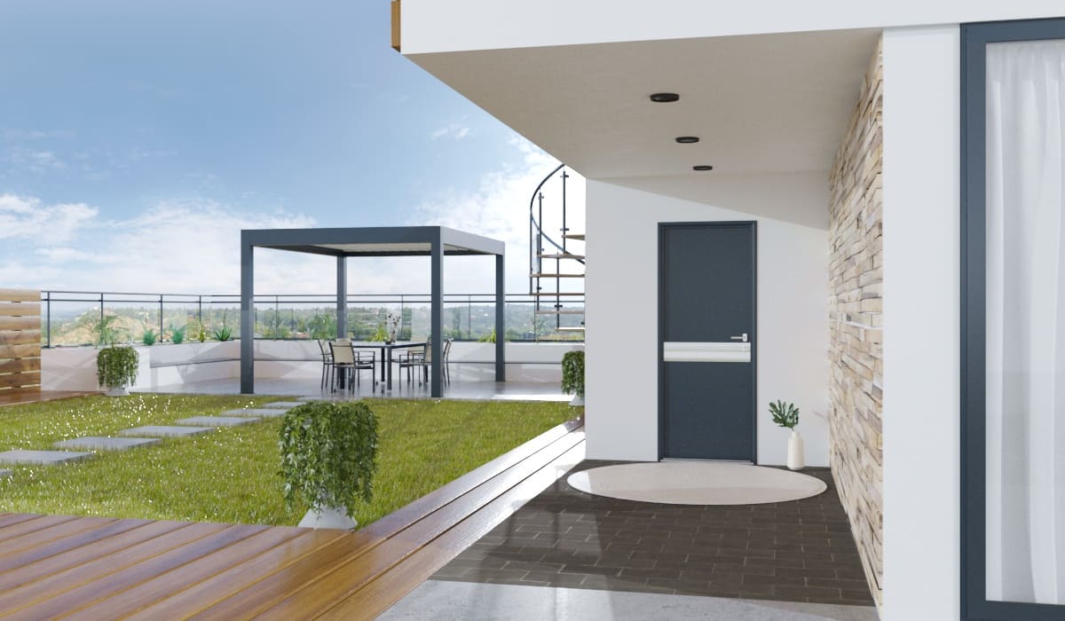 Porte d'Entrée en Aluminium Sur Mesure Açores Alunox - Image 3