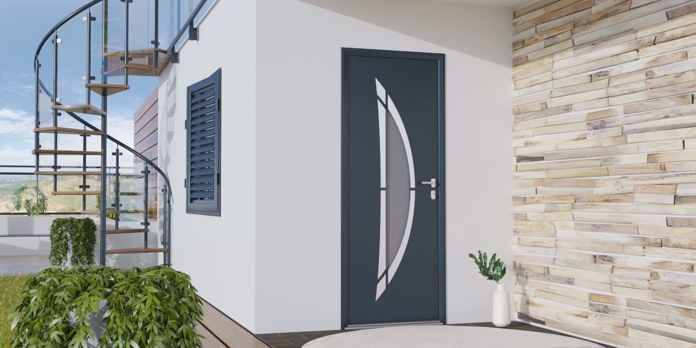 Porte d'Entrée en Aluminium Sur Mesure Caprera Alunox- Image 1