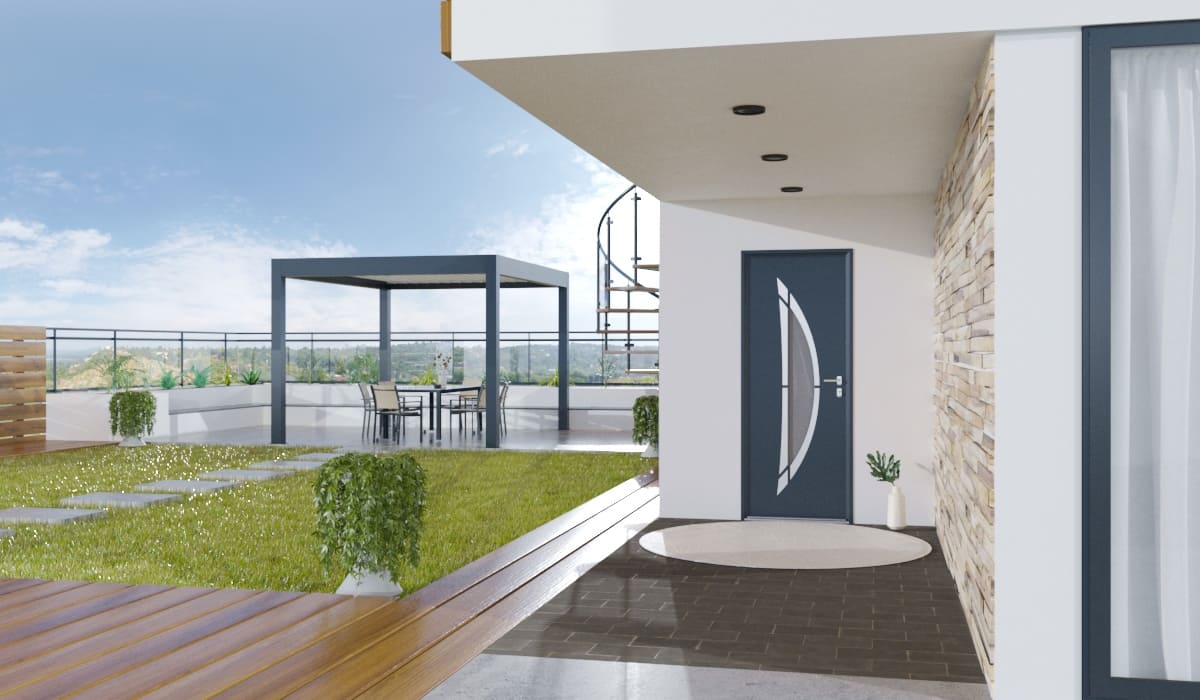 Porte d'Entrée en Aluminium Sur Mesure Caprera Alunox - Image 2