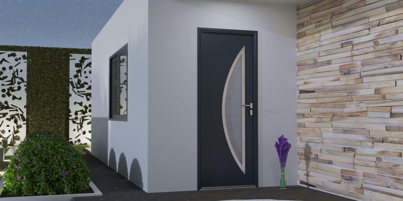 Porte d'Entrée en Aluminium Sur Mesure Corfou Alunox - Image 1