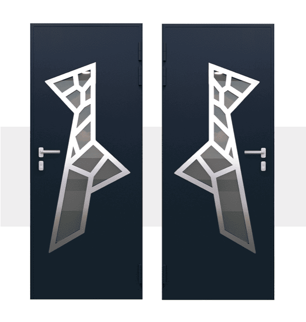 Décoration Porte d'Entrée en Aluminium Kalamos Alunox