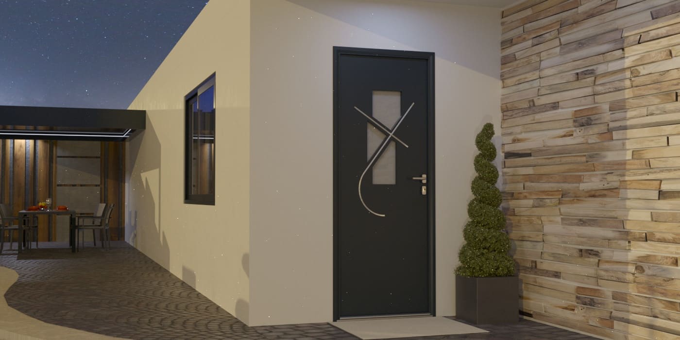 Porte d'Entrée en Aluminium Sur Mesure Lampedusa - Image 1