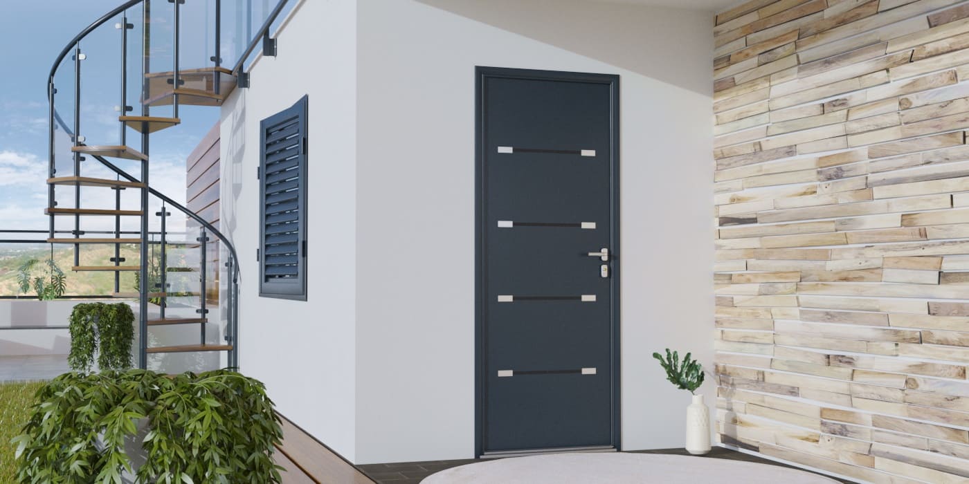 Porte d'Entrée en Aluminium Sur Mesure Leucade Alunox- Image 1