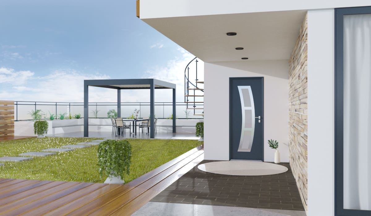 Porte d'Entrée en Aluminium Sur Mesure Lipari Alunox - Image 3