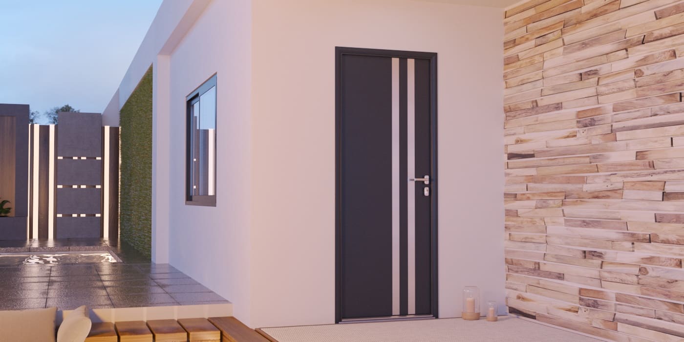 Porte d'Entrée en Aluminium Sur Mesure Madeira Alunox - Image 1