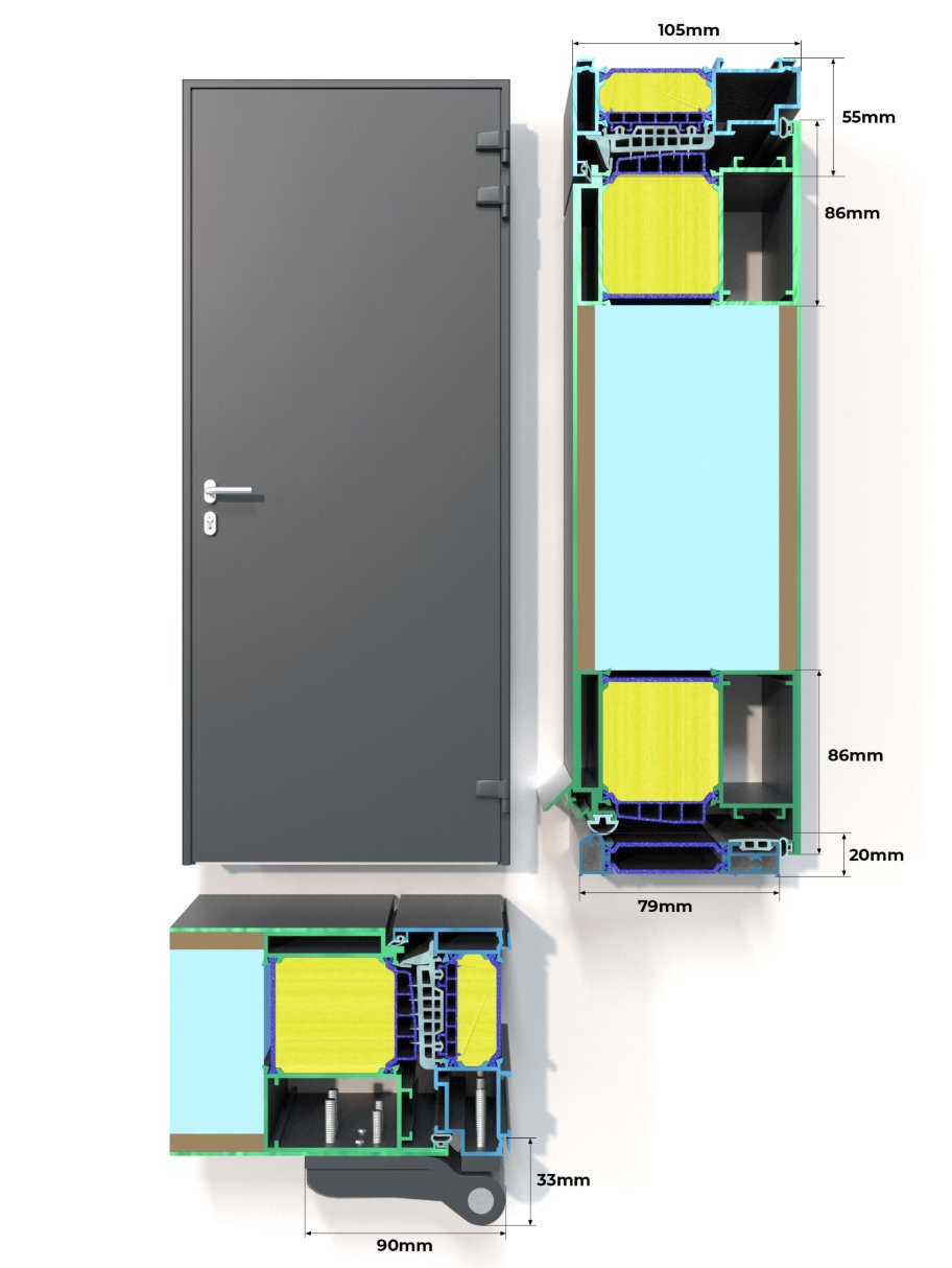 Descriptif Porte Monobloc 105 mm