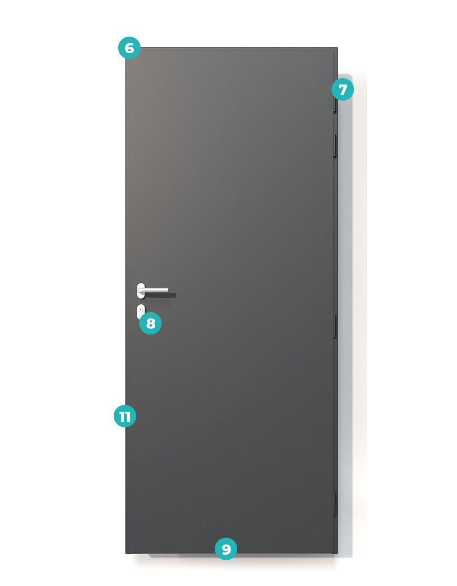 Vue Intérieure Porte Monobloc 50 mm