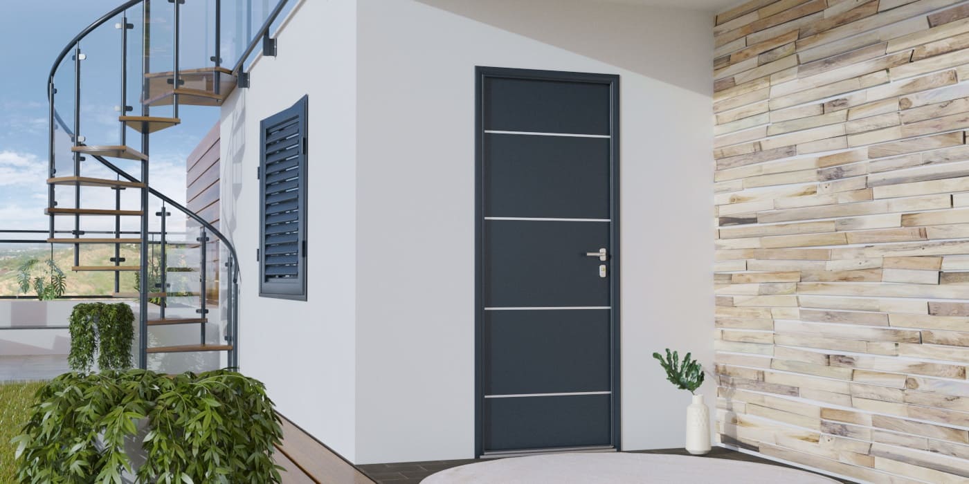 Porte d'Entrée en Aluminium Sur Mesure Rhodes Alunox - Image 1
