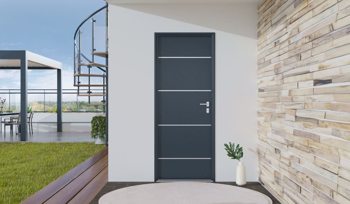 Porte d'Entrée en Aluminium Sur Mesure Rhodes Alunox - Image 2
