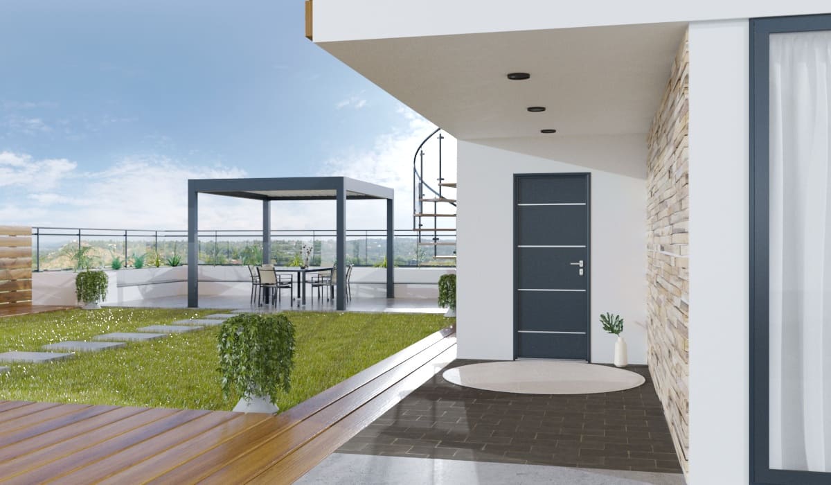 Porte d'Entrée en Aluminium Sur Mesure Rhodes Alunox - Image 3