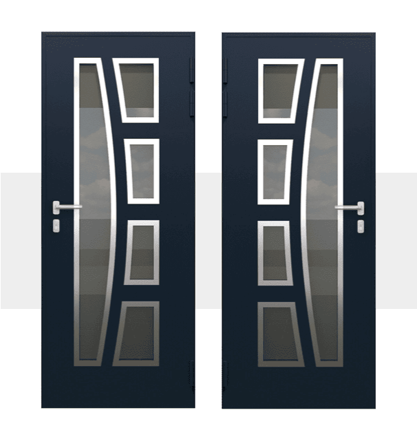 Décoration Porte d'Entrée en Aluminium Rinia Alunox