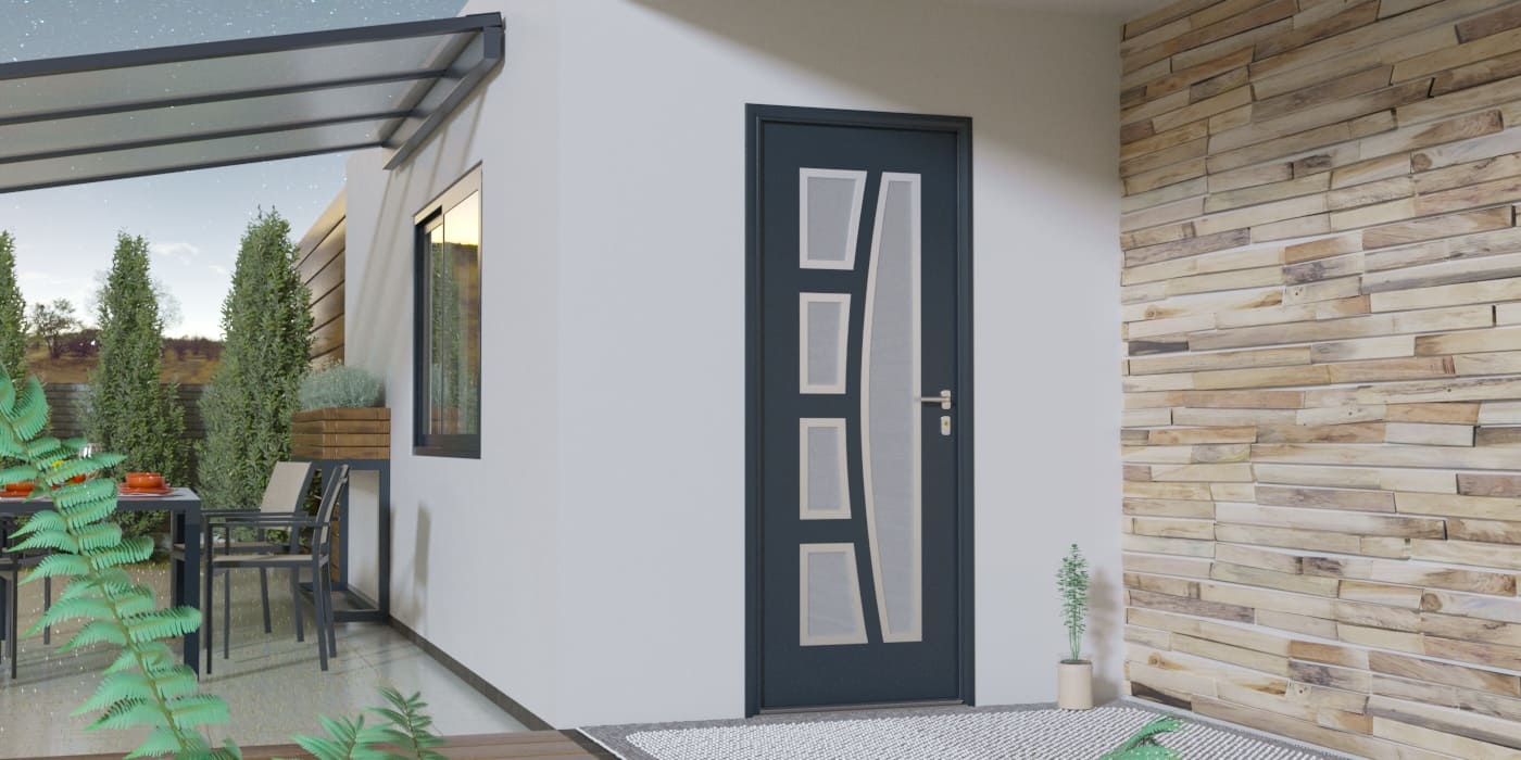 Porte d'Entrée en Aluminium Sur Mesure Rinia Alunox - Image 1