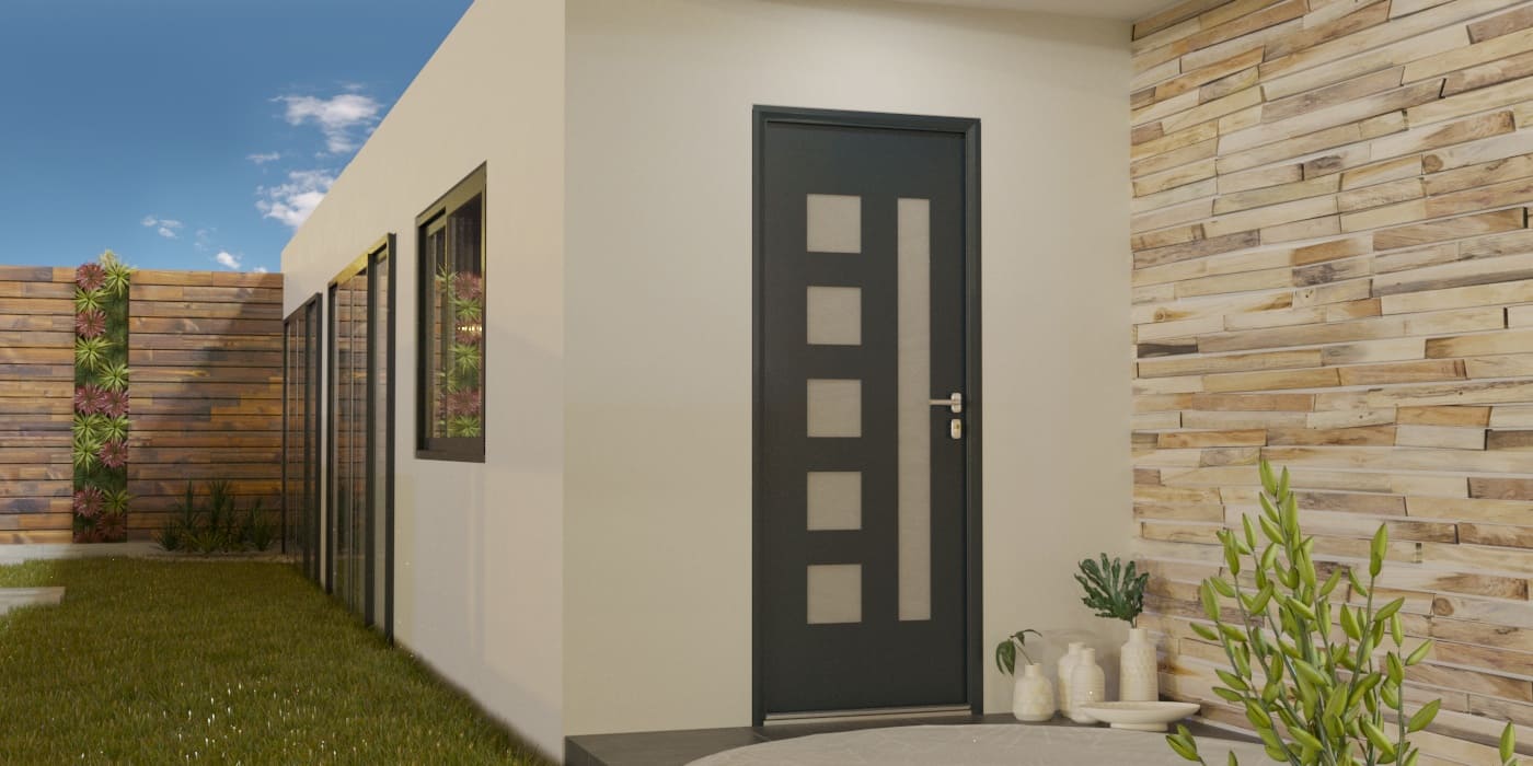 Porte d'Entrée en Aluminium Sur Mesure Santorini - Image 1