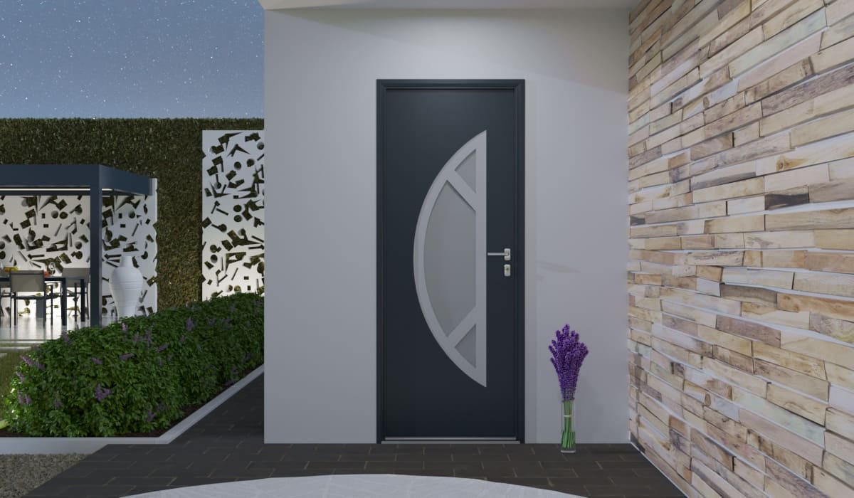Porte d'Entrée en Aluminium Sur Mesure Sicile Alunox - Image 2