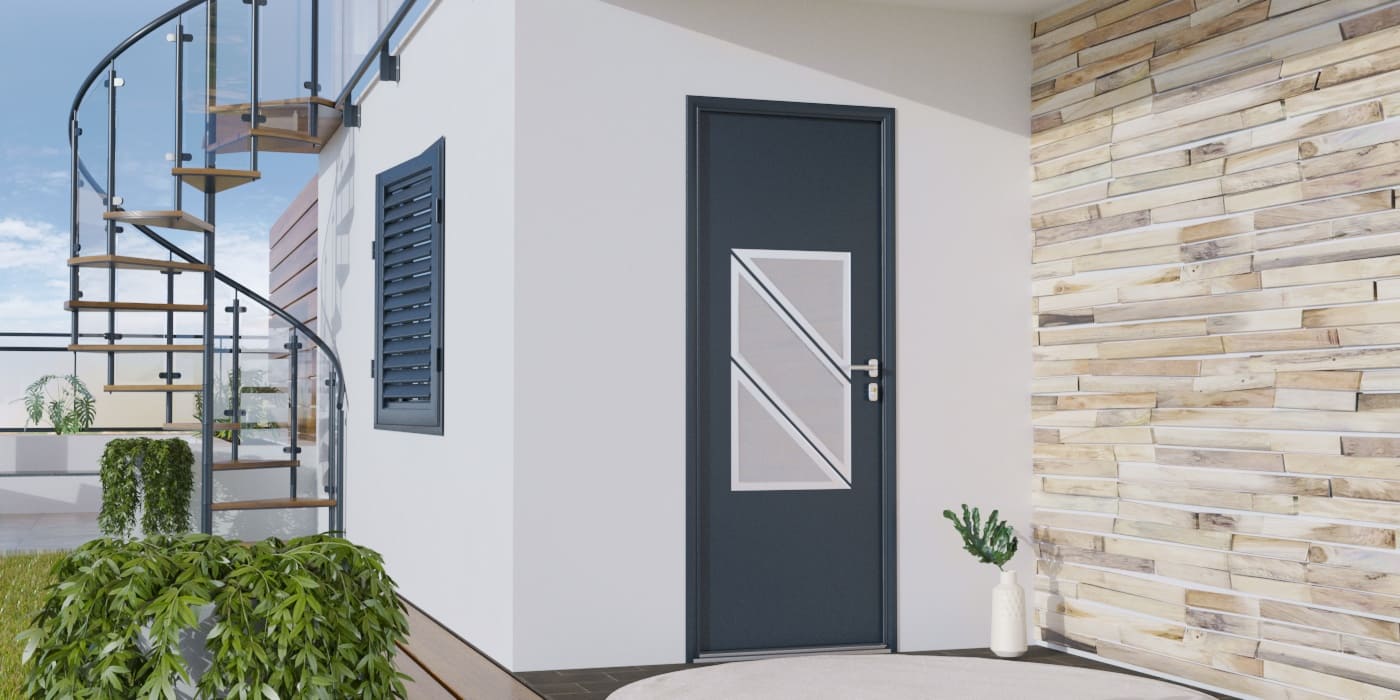 Porte d'Entrée en Aluminium Sur Mesure Zante Alunox 1 - Image 1