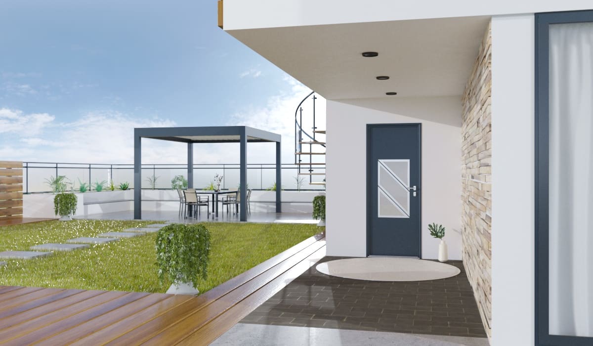 Porte d'Entrée en Aluminium Sur Mesure Zante Alunox 1 - Image 3