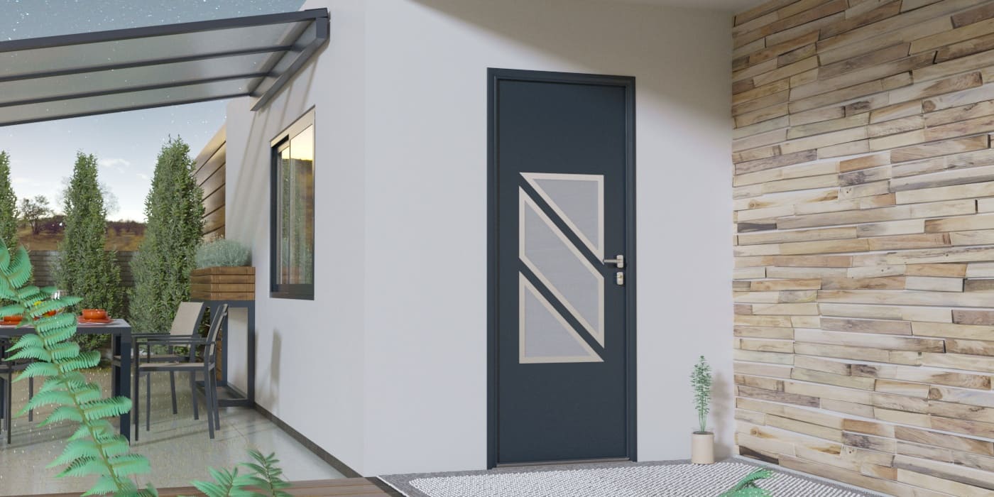 Porte d'Entrée en Aluminium Sur Mesure Zante Alunox 2 - Image 1