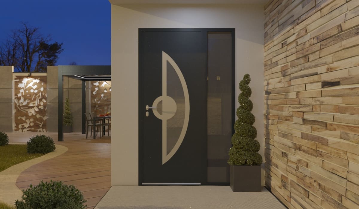 Porte d'Entrée en Aluminium Sur Mesure Asinara Alunox Tierce Fixe Vitree - Image 2