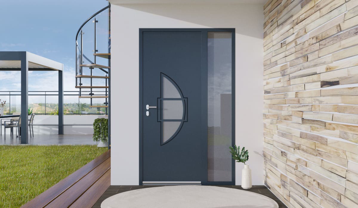 Porte d'Entrée en Aluminium Sur Mesure Cabrera Tierce Fixe Vitree - Image 2