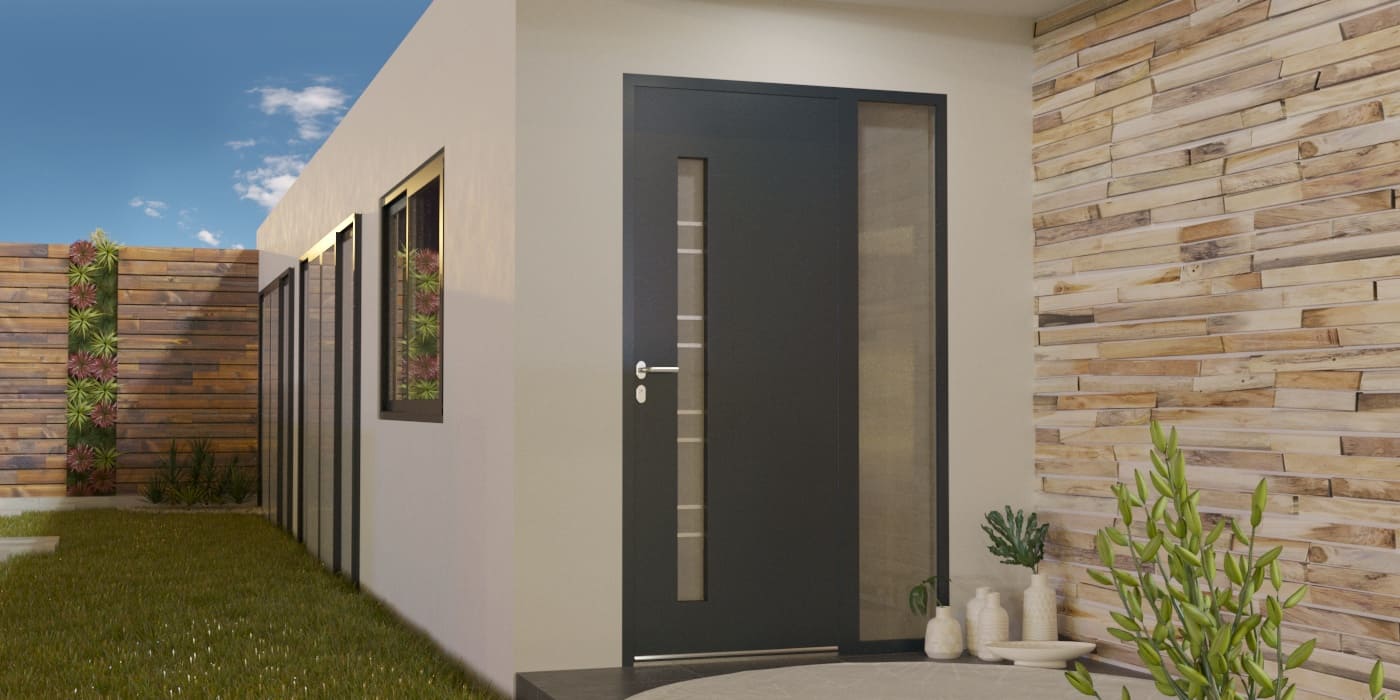 Porte d'Entrée en Aluminium Sur Mesure Capraia Tierce Fixe Vitree - Image 1