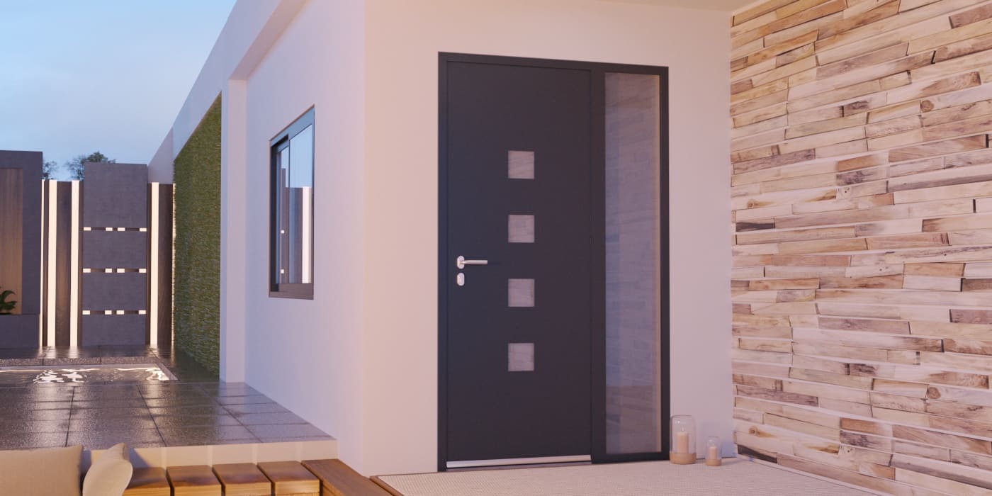 Porte d'Entrée en Aluminium Sur Mesure Capri Tierce Fixe Vitree - Image 1