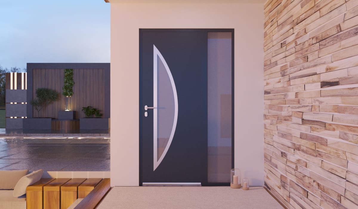 Porte d'Entrée en Aluminium Sur Mesure Corfou Alunox Tierce Fixe Vitree - Image 2