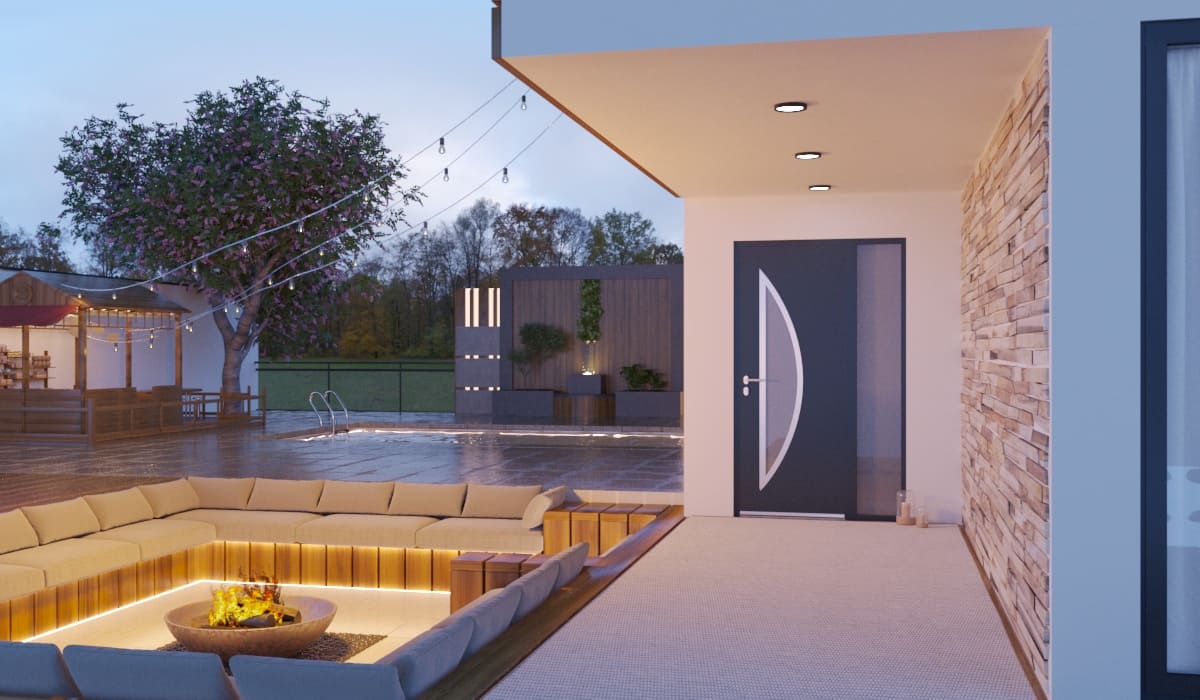 Porte d'Entrée en Aluminium Sur Mesure Corfou Alunox Tierce Fixe Vitree - Image 3