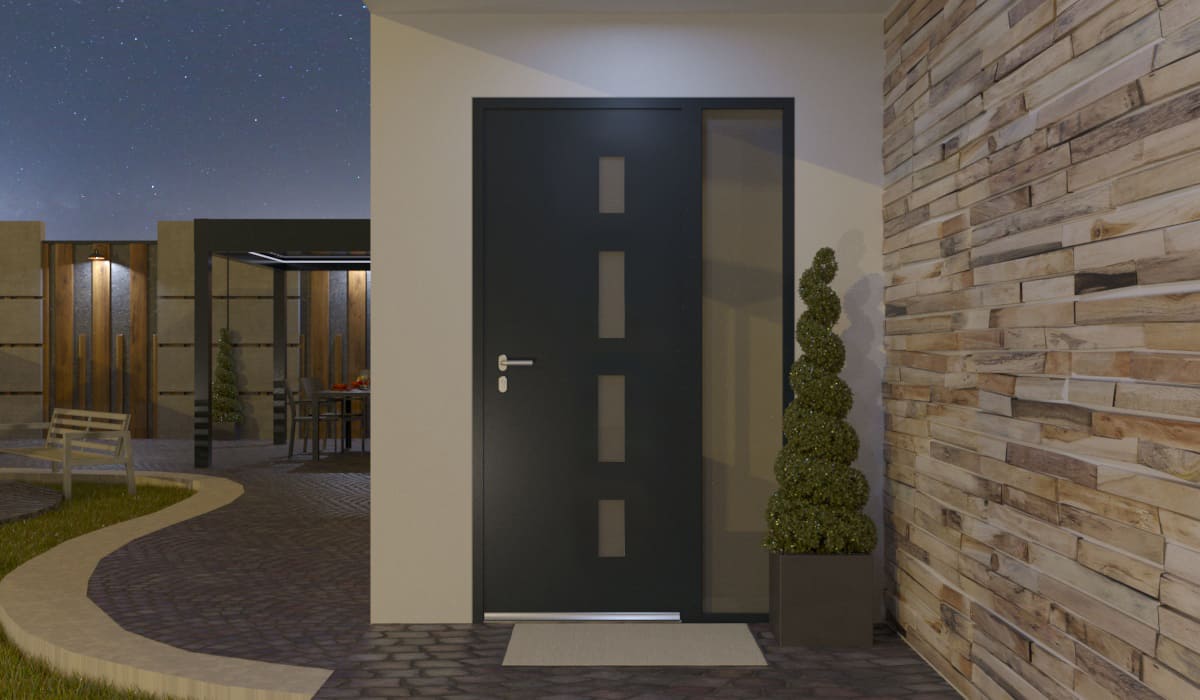 Porte d'Entrée en Aluminium Sur Mesure Corse Tierce Fixe Vitree - Image 2