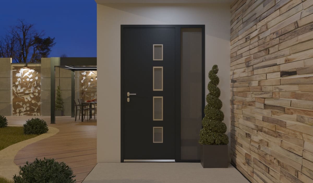 Porte d'Entrée en Aluminium Sur Mesure Corse Alunox Tierce Fixe Vitree - Image 2