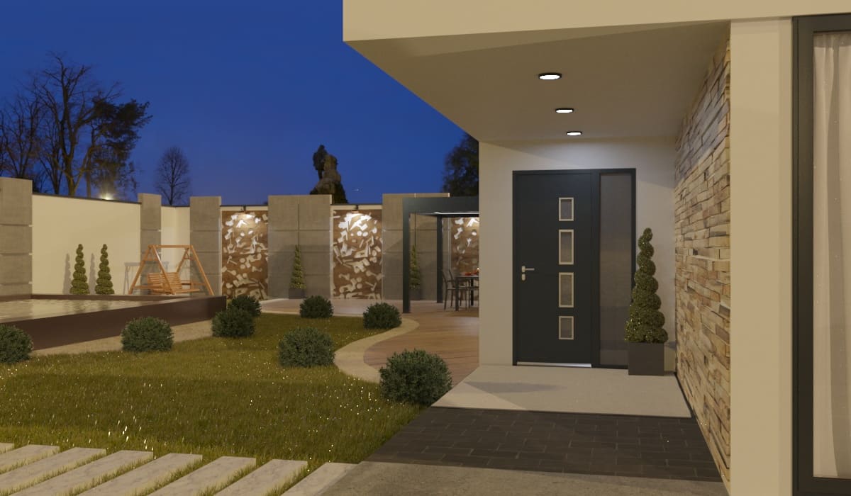 Porte d'Entrée en Aluminium Sur Mesure Corse Alunox Tierce Fixe Vitree - Image 3