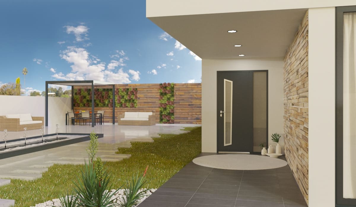 Porte d'Entrée en Aluminium Sur Mesure Dia Alunox Tierce Fixe Vitree - Image 3