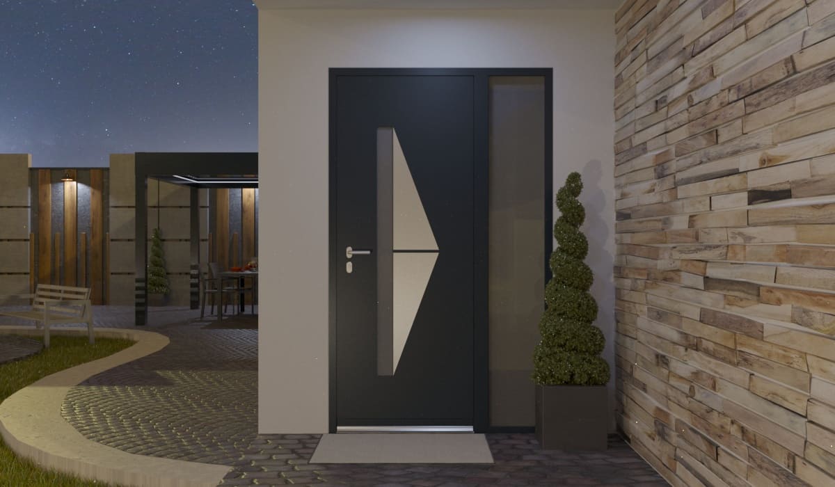 Porte d'Entrée en Aluminium Sur Mesure Gozo Alunox Tierce Fixe Vitree - Image 2