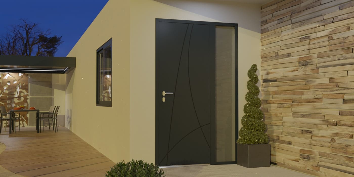 Porta de Entrada em Alumínio à Medida Ibiza com Vidro - Imagem 1