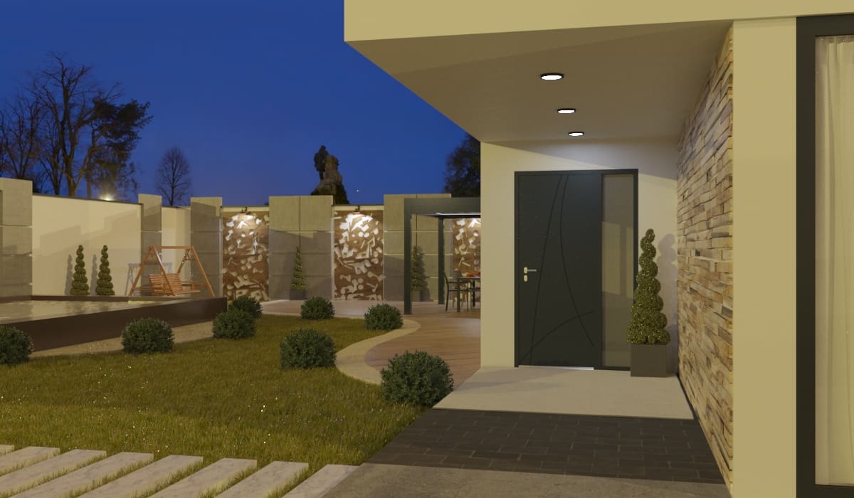 Porte d'Entrée en Aluminium Sur Mesure Ibiza Tierce Fixe Vitree - Image 3