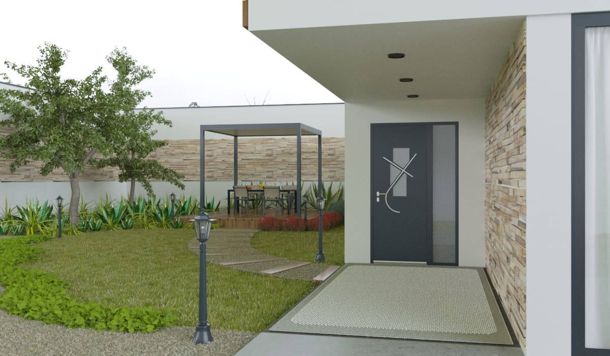 Porte d'Entrée en Aluminium Sur Mesure Lampedusa Tierce Fixe Vitree - Image 3