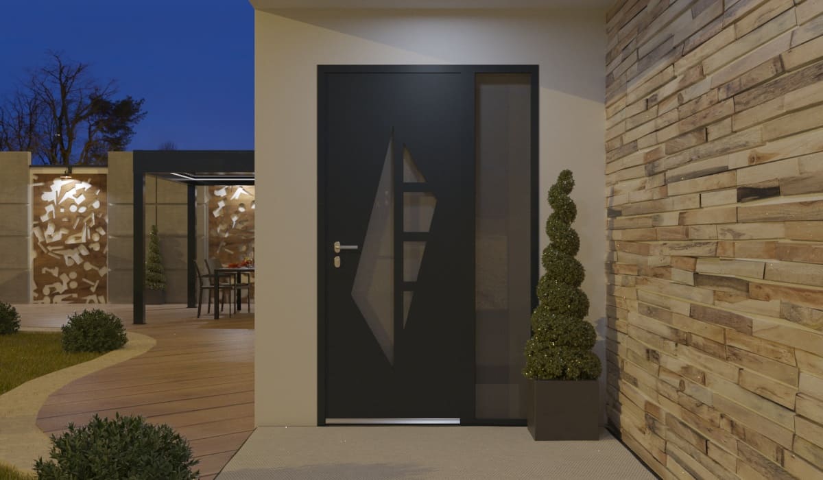 Porte d'Entrée en Aluminium Sur Mesure Lundy Tierce Fixe Vitree - Image 2
