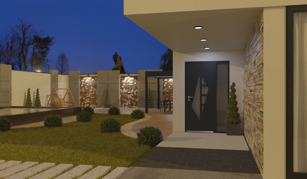 Porte d'Entrée en Aluminium Sur Mesure Lundy Tierce Fixe Vitree - Image 3