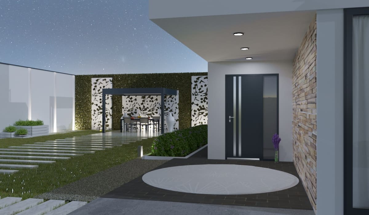 Porte d'Entrée en Aluminium Sur Mesure Madeira Alunox Tierce Fixe Vitree - Image 3