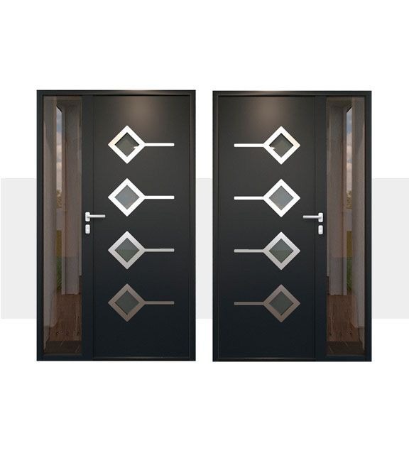 Decoração Porta de Entrada em Alumínio Molat Alunox com Vidro