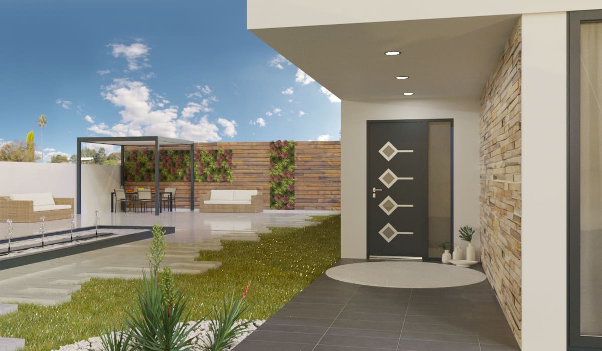 Porte d'Entrée en Aluminium Sur Mesure Molat Alunox Tierce Fixe Vitree - Image 3