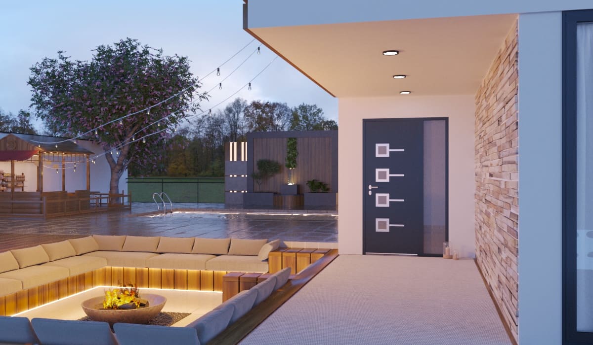 Porte d'Entrée en Aluminium Sur Mesure Paxos Alunox Tierce Fixe Vitree - Image 3