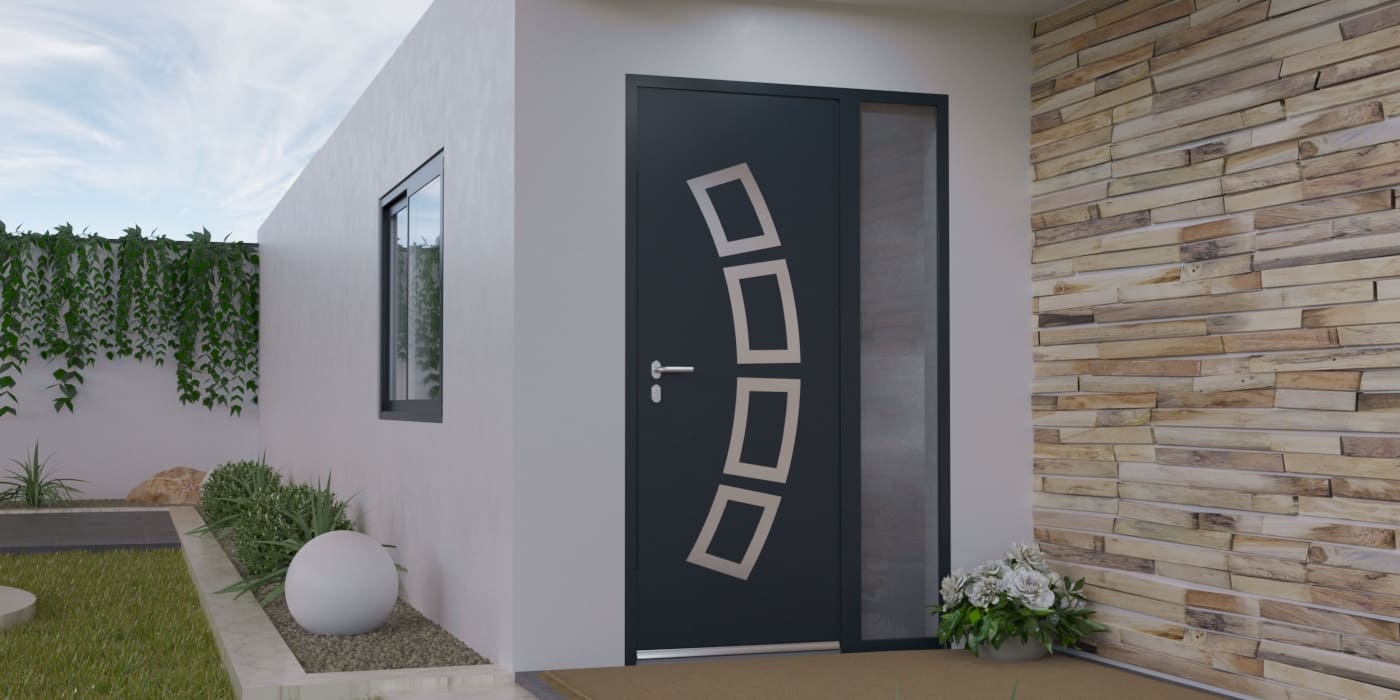 Porta de Entrada em Alumínio à Medida Pianosa Alunox com Vidro - Imagem 1