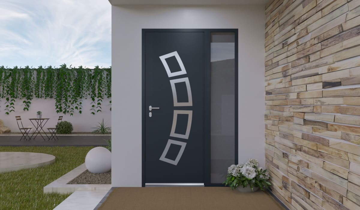 Porte d'Entrée en Aluminium Sur Mesure Pianosa Alunox Tierce Fixe Vitree - Image 2