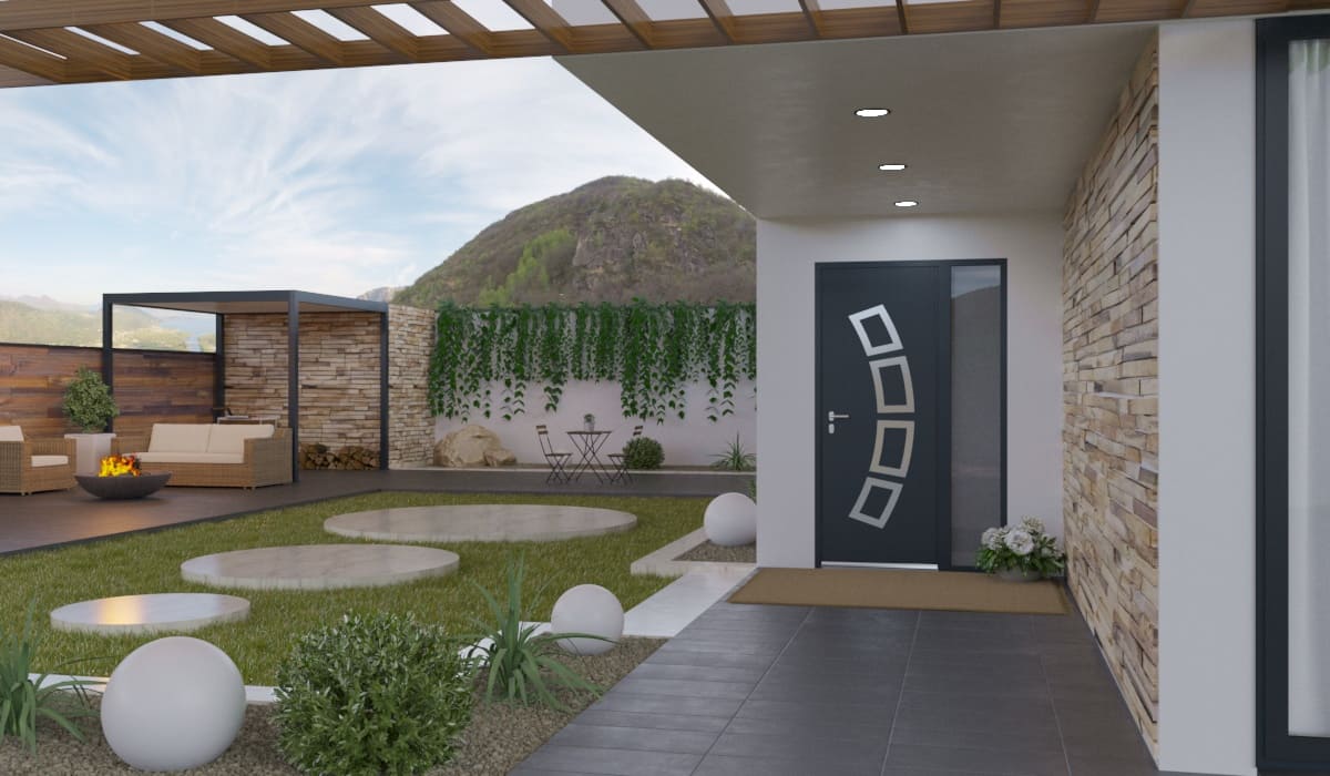 Porte d'Entrée en Aluminium Sur Mesure Pianosa Alunox Tierce Fixe Vitree - Image 3
