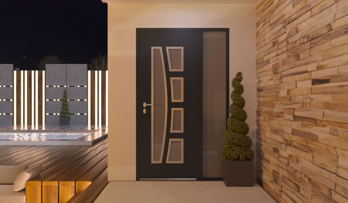 Porte d'Entrée en Aluminium Sur Mesure Rinia Alunox Tierce Fixe Vitree - Image 2
