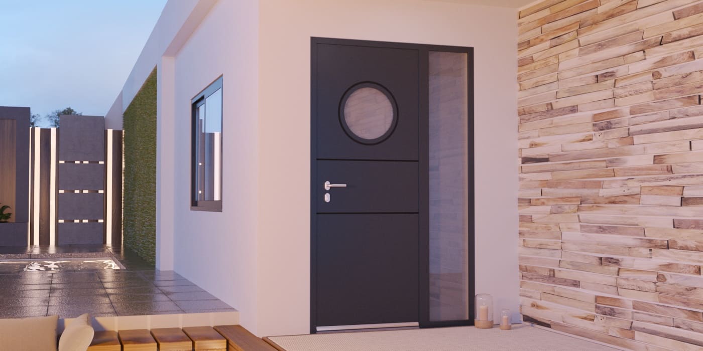 Porte d'Entrée en Aluminium Sur Mesure Salina Tierce Fixe Vitree - Image 1