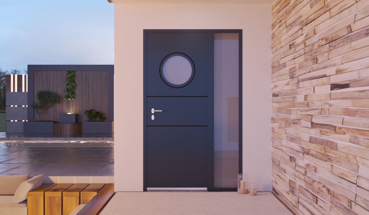 Porte d'Entrée en Aluminium Sur Mesure Salina Tierce Fixe Vitree - Image 2