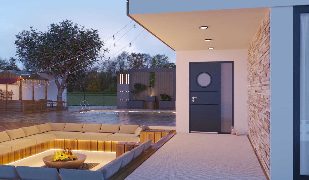 Porte d'Entrée en Aluminium Sur Mesure Salina Tierce Fixe Vitree - Image 3