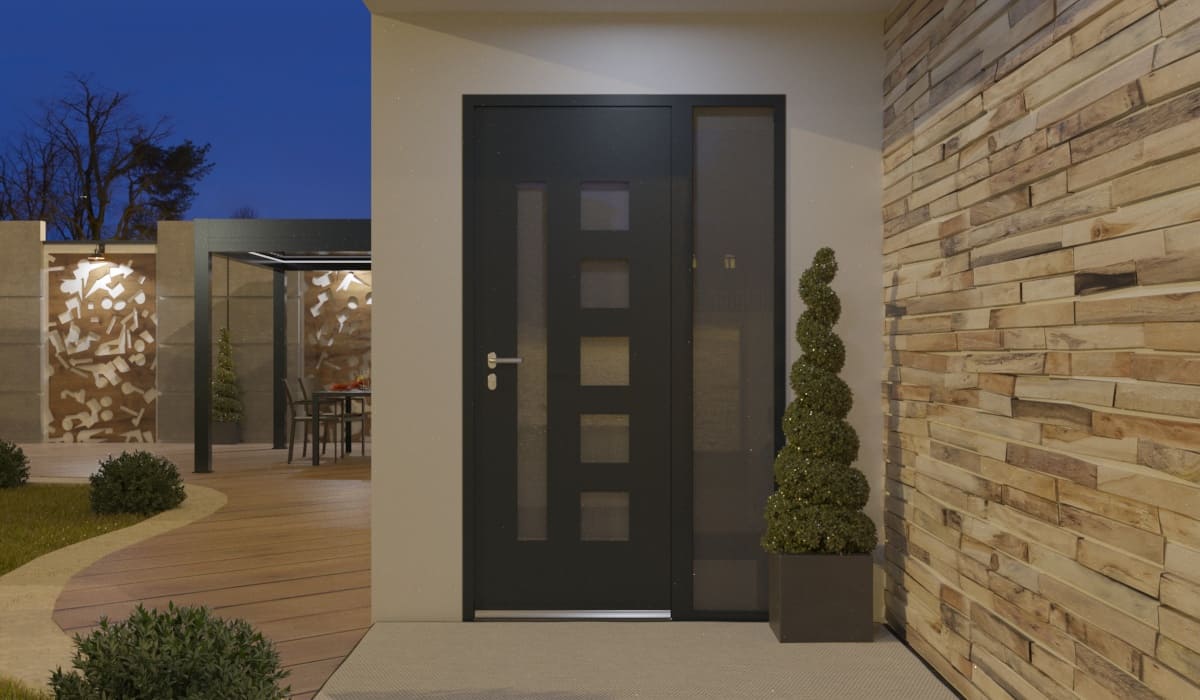 Porte d'Entrée en Aluminium Sur Mesure Santorini Tierce Fixe Vitree - Image 2